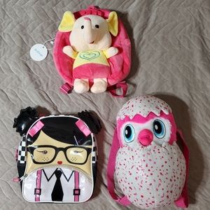 3pc bundle lot of Toddler Backpacks